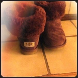 Purple lamb fur uggs.