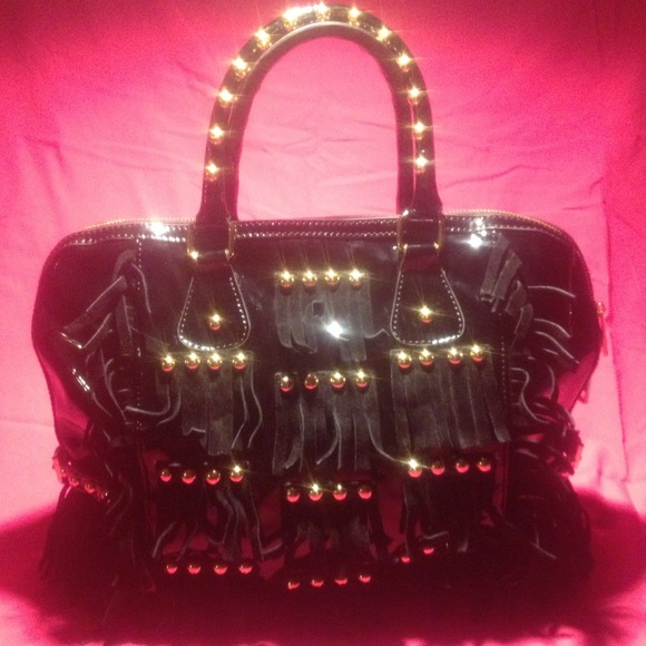 Black Charol Purse & Grey guess bag (2 bags)bundle