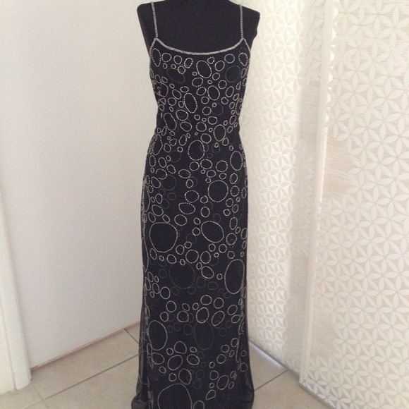 Beaded Cache evening gown