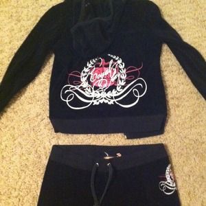 So cute black n pink, Juicy couture velour suit