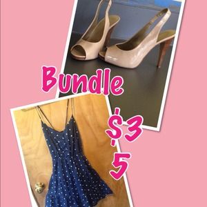 Polka dot summer dress and nude Nine West pumps