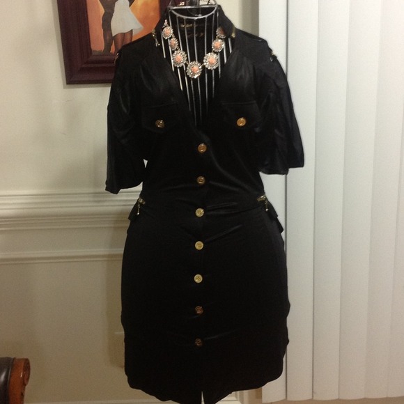 LaRok evening black shirt dress