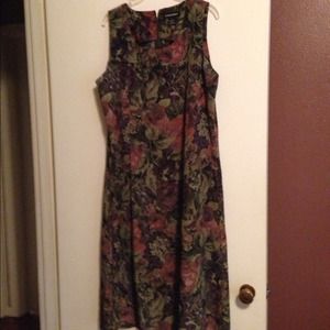 Rose Print  Sleeveless Dress