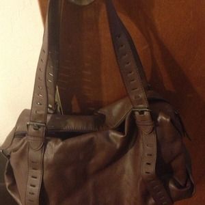 Brown double handle handbag