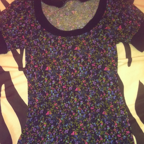 Black shirt with floral print