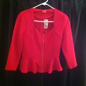 Hot pink peplum jacket
