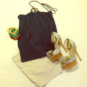 **SOLD** Papaya Halter Top w/ Wood Beads