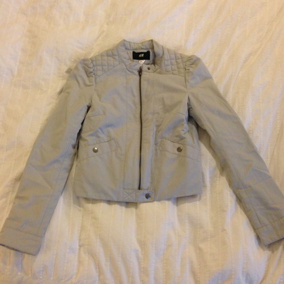 Light gray moto inspired jacket