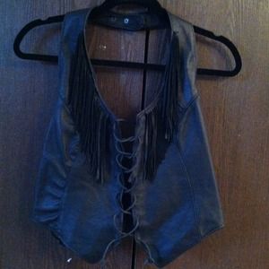 Real Leather Halter Top