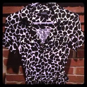 Black/white animal print dress