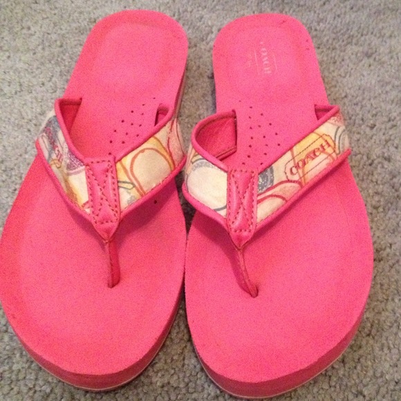 Pink coach slippers