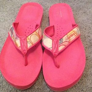 Pink coach slippers
