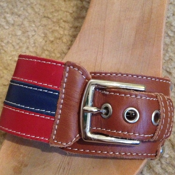 Coach Blue and Red Stripe Sandals - Picture 3 of 4