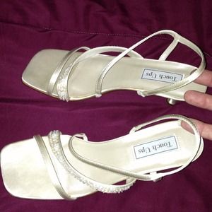 Satiny White Pageant/Wedding Sandals/Heels