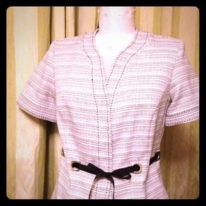 Wht & blk short sleeve with silver accent o