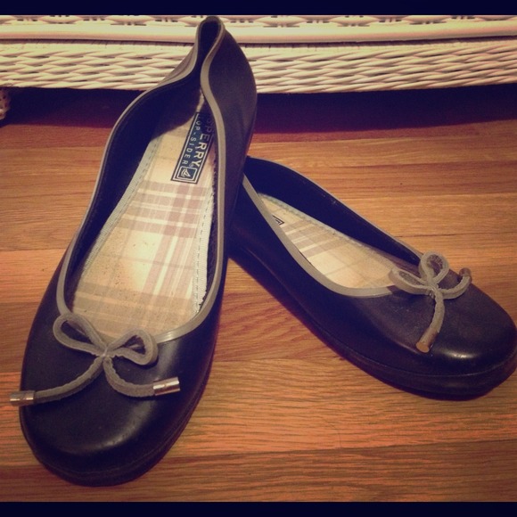 Sperry Top Sider RUBBER RAIN flats - black