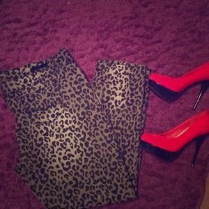 Leapord skinny jeans