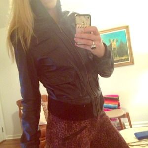 BUNDLE: JACKET, JCREW SHORTS, BLUE HANDBAG, BLOUSE