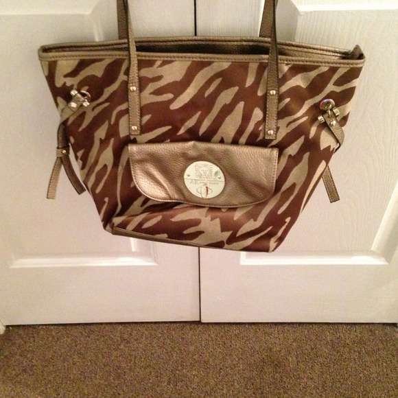 Ann Klein animal print double strap handbag - Picture 1 of 2
