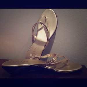 Beautiful metallic flip flops