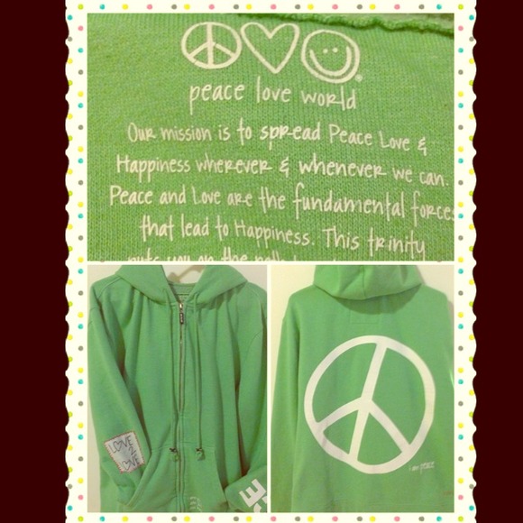 Green peace love world sweatshirt