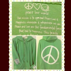 Green peace love world sweatshirt