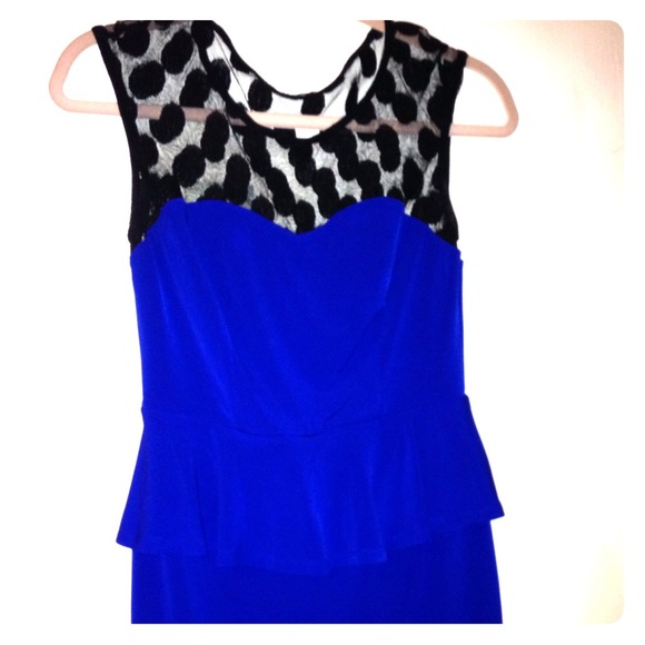 Royal blue peplum dress.