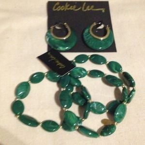 Earring and bracelet set by Cookie Lee
