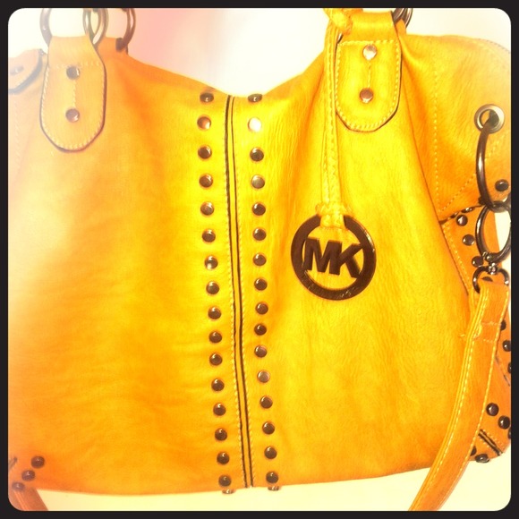 MK Mustard Colored Faux Leather Bag