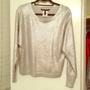 SALE!! BCBG Flashy Silver Metallic Shirt