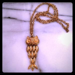 Vintage Gold Owl Necklace