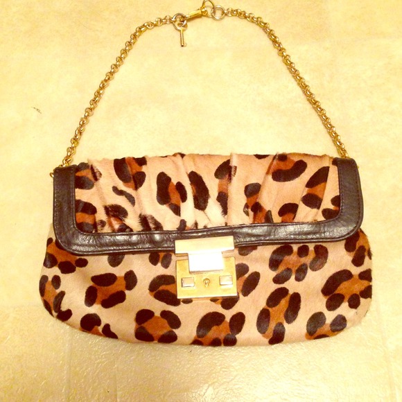 Leopard print clutch