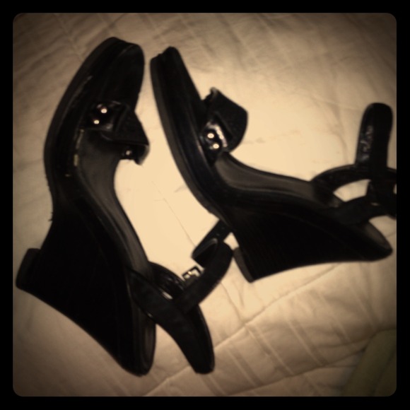 ON HOLD! Calvin Klein black Wedges heels size 7.5