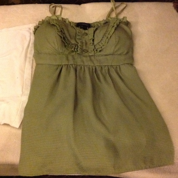 Dressy olive green top