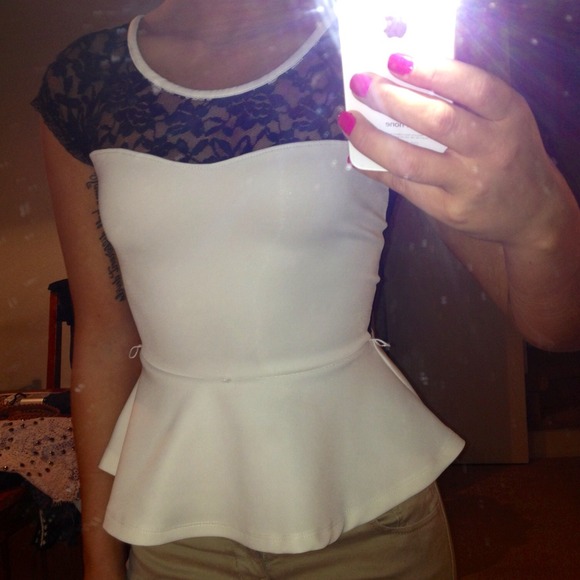 White Top with Black Lace
