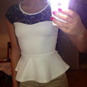 White Top with Black Lace