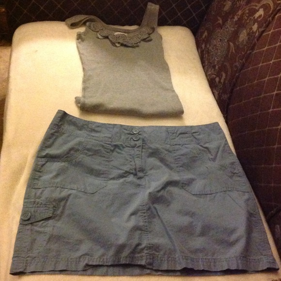 Casual skirt light blue