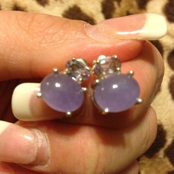 PURPLE STONE & GEMSTONE RING EARRINGS SET - Picture 2 of 3