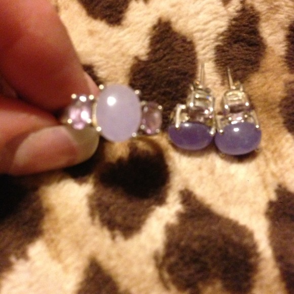 PURPLE STONE & GEMSTONE RING EARRINGS SET - Picture 3 of 3
