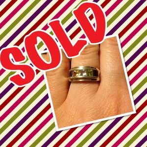 RAINBOW SQUARE GEMSTONE FIVE STONE SILVER RING