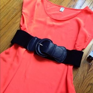 Navy Blue Buckle Stretch belt.