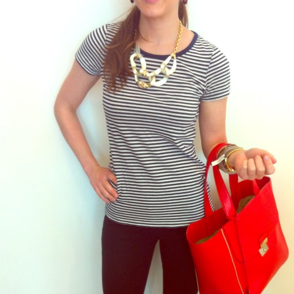 SOLD J Crew Navy and White T-shirt SOLD