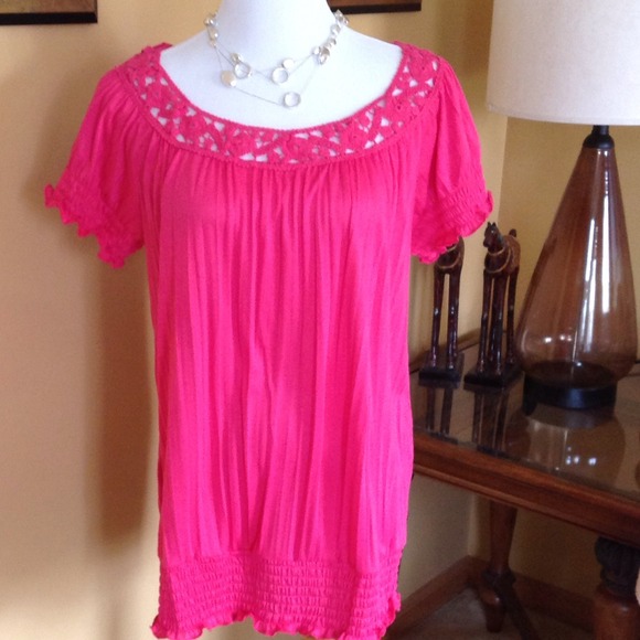 Pink Peasant Blouse - Picture 1 of 4