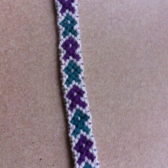 Teal & Purple Ribbon Awareness Bracelet