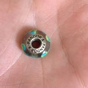 Blue/Green Flower Pandora Morano Bead