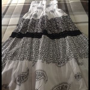 Black & White Strapless Dress