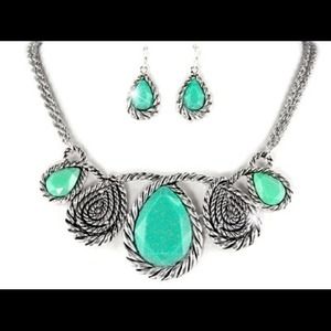 Turquoise stone designer set 28.00