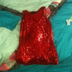 Rediced! red sequin top