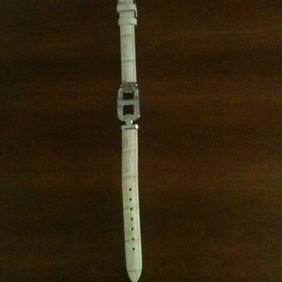 White Bracelet with rhinestone design