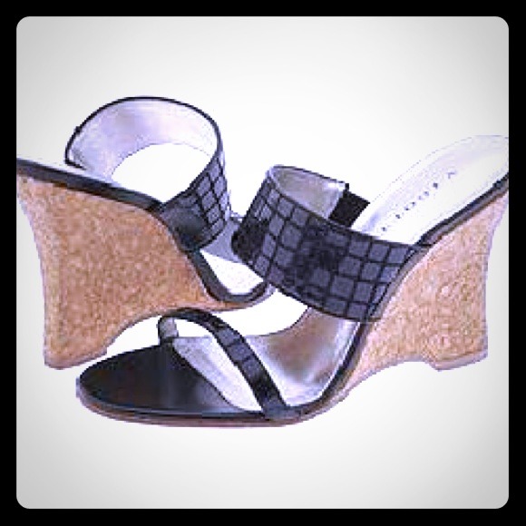 Black squared sequined wedges - Picture 1 of 1